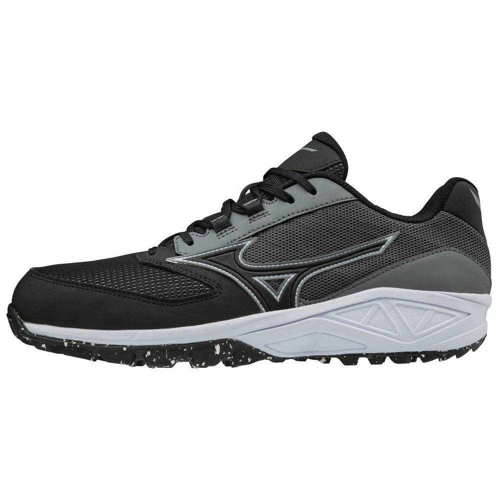 Mizuno Men's Dominant All Surface Low Turf Baseball Shoes Grey/Black (320565-BFS)